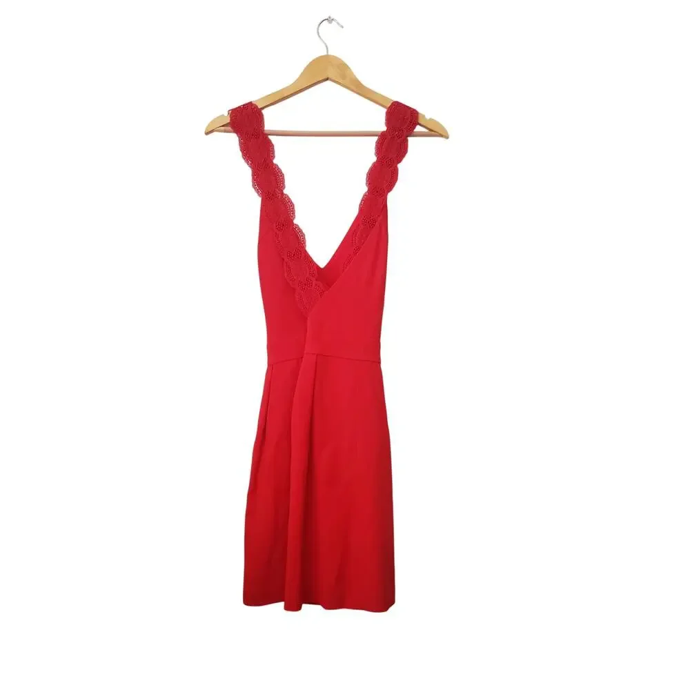 Sezane Ombeline Open Back Mini Dress Red Size 38 (US 6)